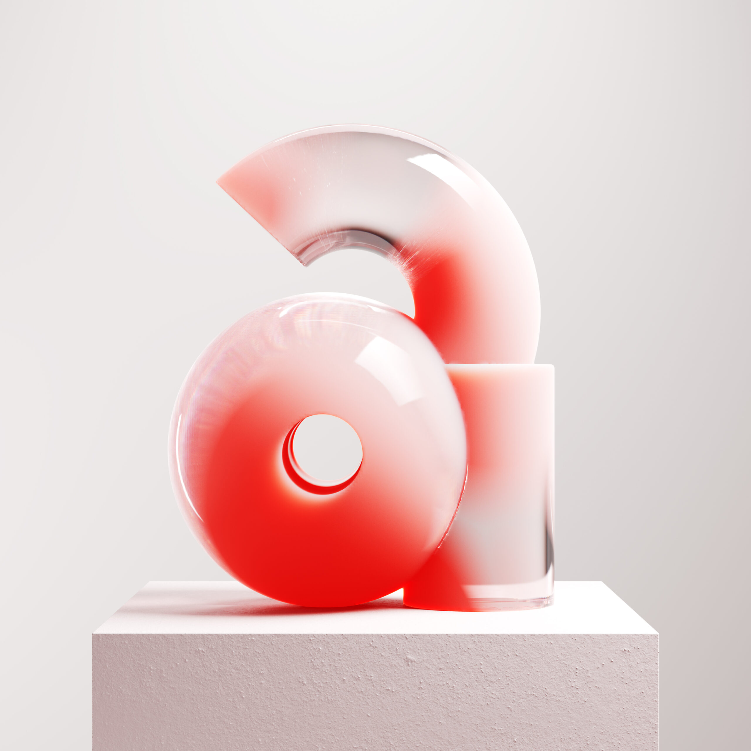 3D rendering of the letter A by Marco Bach